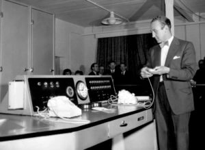 File photo dated 01/06/57 of Ernest Marples, the Postmaster-General, pressing a button to start up ERNIE (Electronic Random Number Indicating Equipment) for the first Premium Savings Bonds draw, at Lytham St Annes in Lancashire, as premium bonds celebrate their 60th birthday on Tuesday - and their popularity over the decades means around one in three adults now hold the investments. PRESS ASSOCIATION Photo. Issue date: Tuesday November 1, 2016. More than 21 million customers collectively hold over £63 billion-worth of premium bonds - equating to around 37% of UK adults holding the deals. See PA story MONEY Premium. Photo credit should read: PA Wire